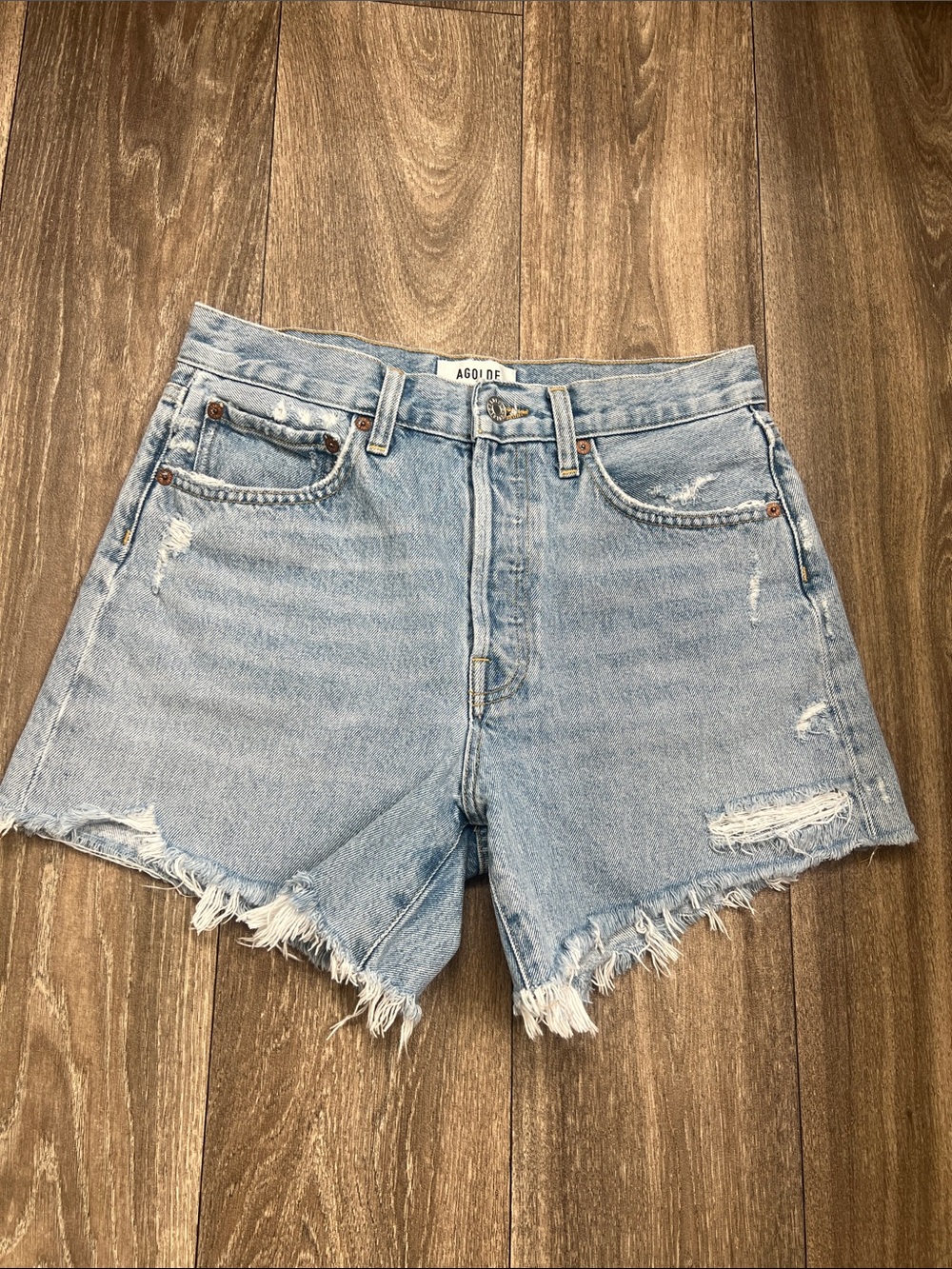 AGOLDE Parker Long Denim Shorts